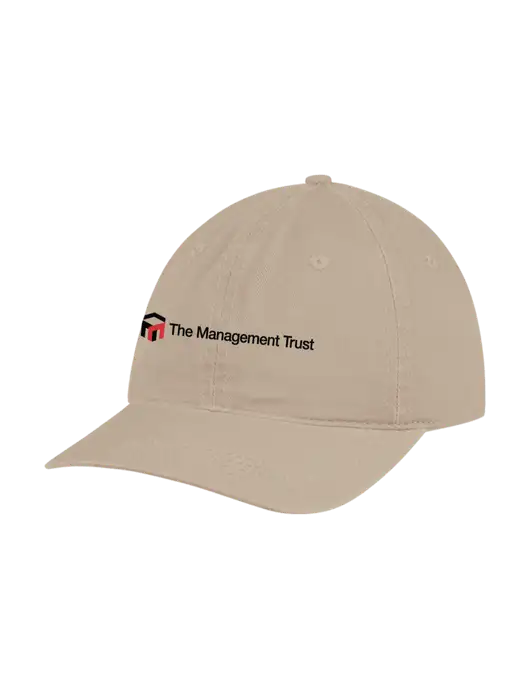 Garment Washed Unstructured Twill Tan Cap w/The Management Trust Logo