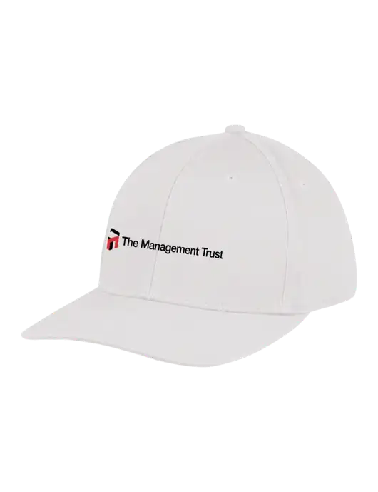 Premium Modern Structured Twill White Snapback Cap w/The Management Trust Logo