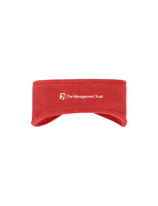 Red Stretch Fleece Headband w/The Management Trust Logo