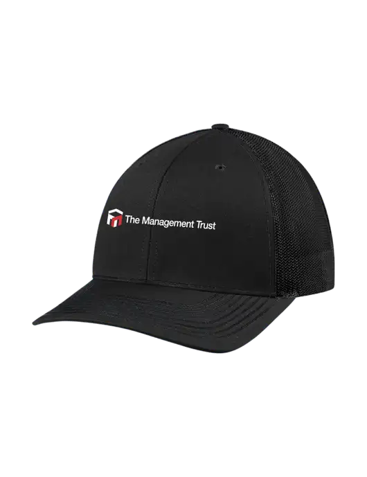 Richardson Adjustable Snapback Original 112 Trucker Cap Black w/Black Mesh w/The Management Trust Logo