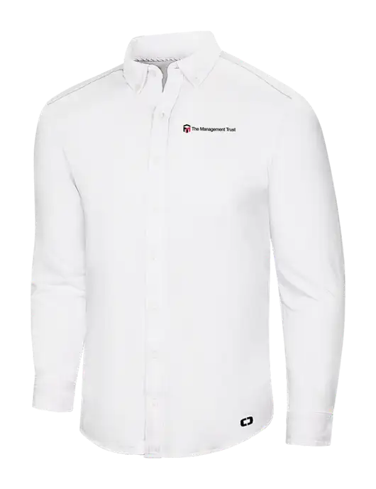 OGIO Bright White Modern Code Stretch Button-Up Shirt w/The Management Trust Logo