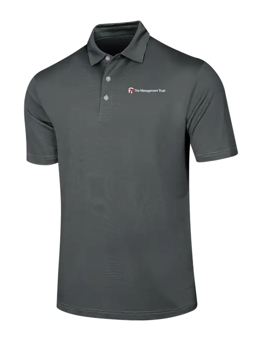 Callaway Black Fine Line Stripe Polo w/The Management Trust Logo