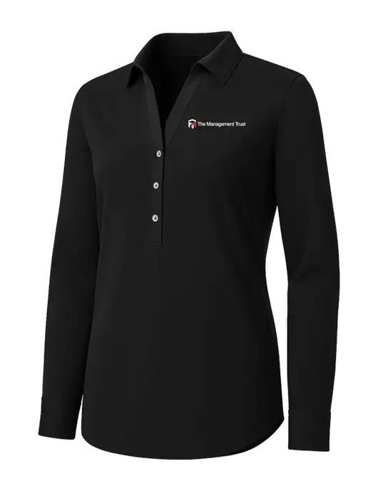 Womens Black City Stretch Shirt w/The Management Trust Logo