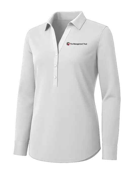 Womens White City Stretch Shirt w/The Management Trust Logo