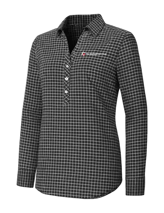 Womens Dark Grey/White City Stretch Shirt w/The Management Trust Logo
