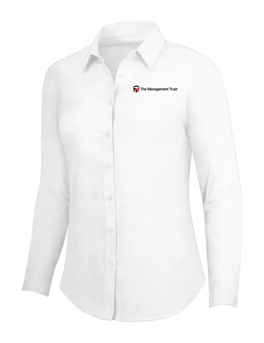 White Womens SuperPro Oxford Shirt w/The Management Trust Logo