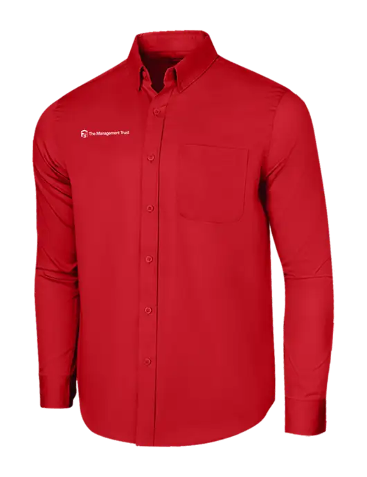 Long Sleeve Red Superpro React Twill Shirt w/The Management Trust Logo