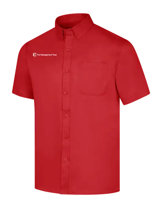 Short Sleeve Red Superpro React Twill Shirt w/The Management Trust Logo