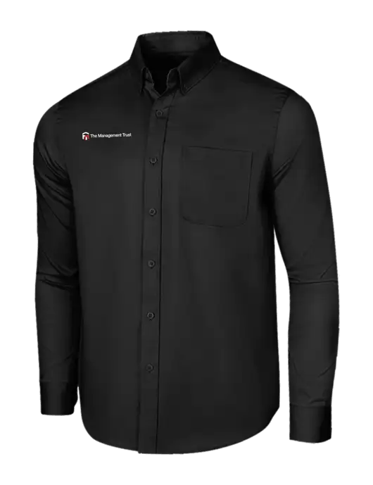 Long Sleeve Deep Black Superpro React Twill Shirt w/The Management Trust Logo