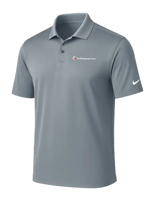 NIKE Medium Grey Victory Solid Polo w/The Management Trust Logo