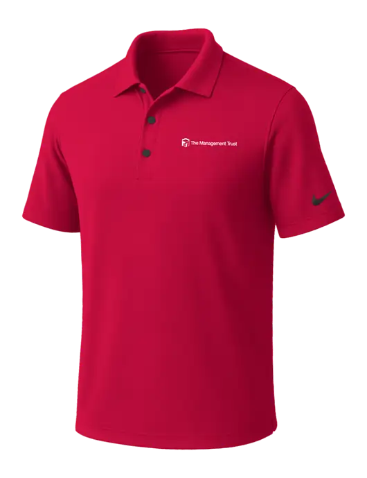 NIKE Red Dri-Fit Micro Pique Polo w/The Management Trust Logo