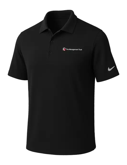 NIKE Black Dri-Fit Micro Pique Polo w/The Management Trust Logo