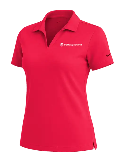 NIKE Red Womens Dri-Fit Micro Pique Polo w/The Management Trust Logo