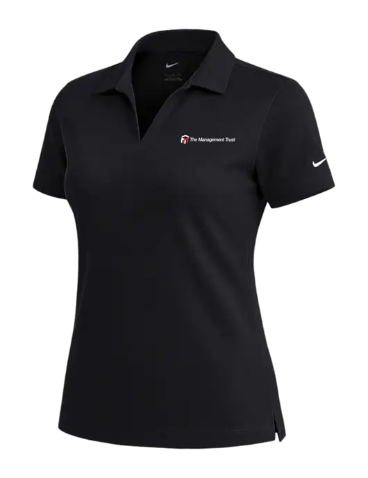 NIKE Black Womens Dri-Fit Micro Pique Polo w/The Management Trust Logo