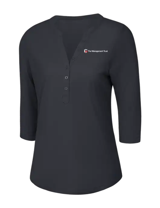 OGIO Charcoal Grey Jewel Henley w/The Management Trust Logo