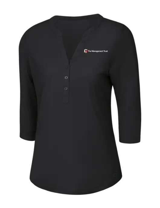 OGIO Blacktop Jewel Henley w/The Management Trust Logo