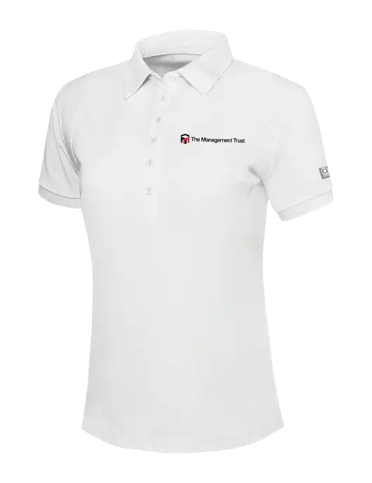 OGIO Womens Bright White Jewel Polo w/The Management Trust Logo