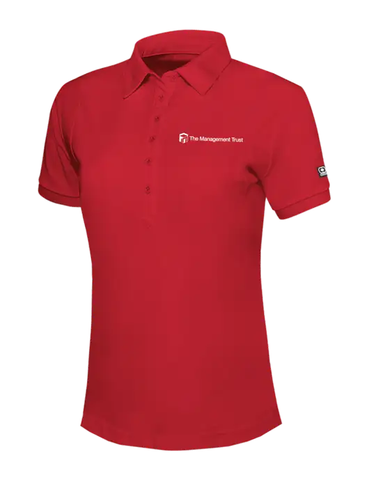 OGIO Womens Red Jewel Polo w/The Management Trust Logo