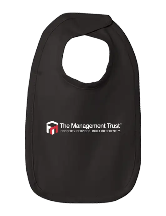 Rabbit Skins Black Infant Premium Jersey Bib w/The Management Trust Logo