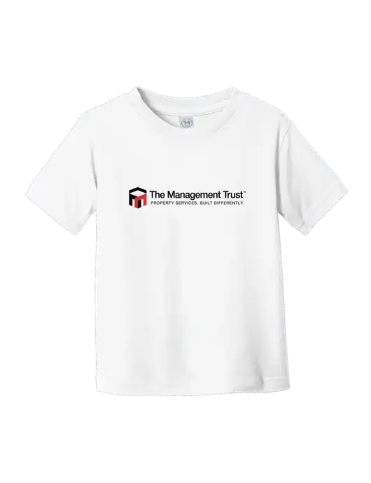 Rabbit Skins White Toddler Fine Jersey Tee w/The Management Trust Logo