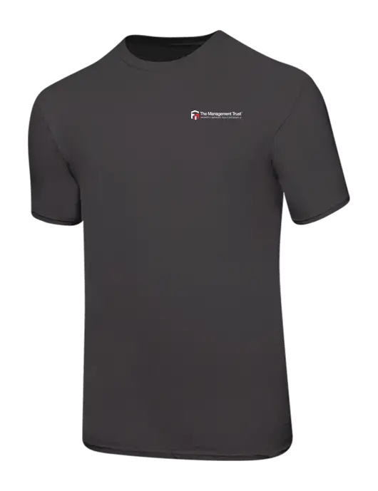 Ring Spun Charcoal 4.5 oz T-Shirt w/The Management Trust Logo