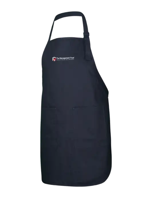 Full-Length Black Apron With Pockets w/The Management Trust Logo