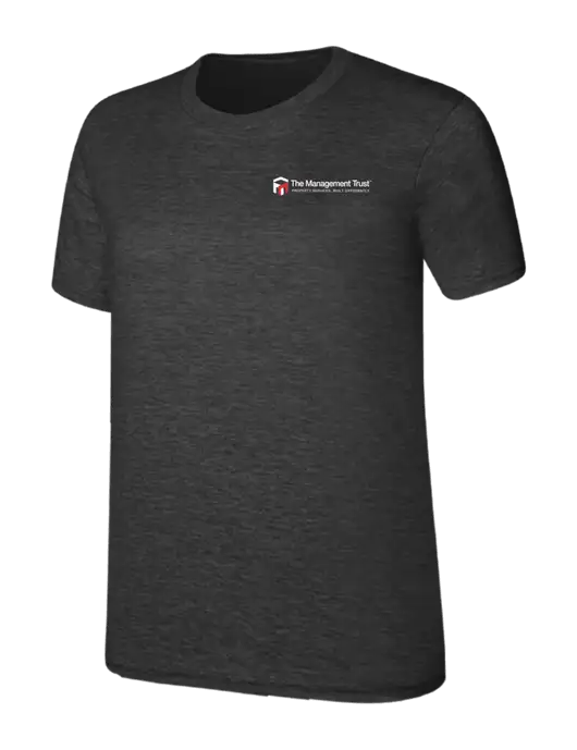 Womens Ring Spun Dark Heather Grey 4.5 oz T-Shirt w/The Management Trust Logo