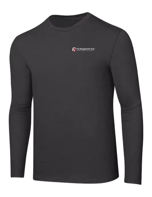 Ring Spun Charcoal 4.5 oz Long Sleeve T-Shirt w/The Management Trust Logo