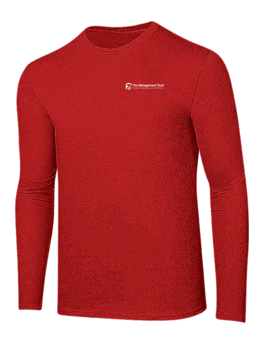 Ring Spun Dark Red 4.5 oz Long Sleeve T-Shirt w/The Management Trust Logo