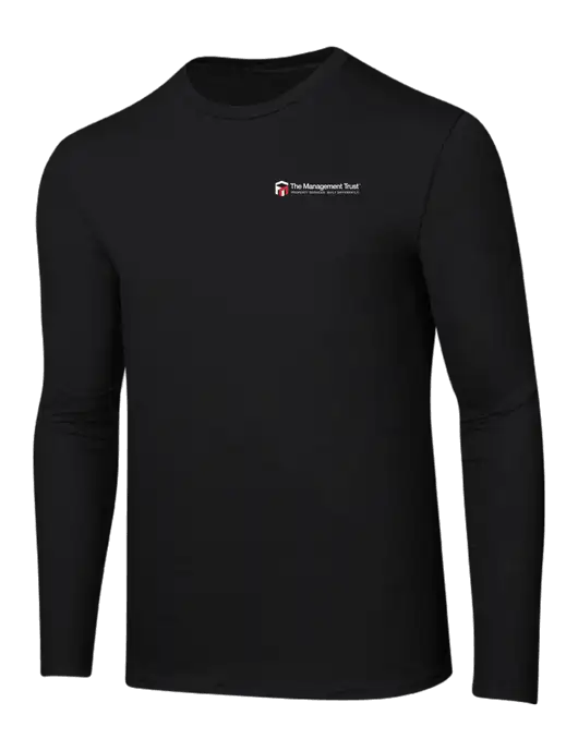 Ring Spun Jet Black 4.5 oz Long Sleeve T-Shirt w/The Management Trust Logo