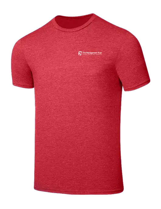Seriously Soft Heathered Red T-Shirt w/The Management Trust Logo