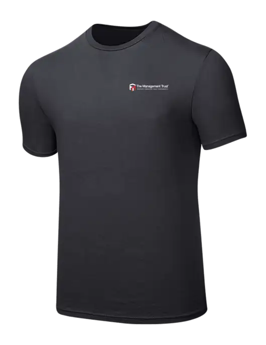 Seriously Soft Charcoal T-Shirt w/The Management Trust Logo