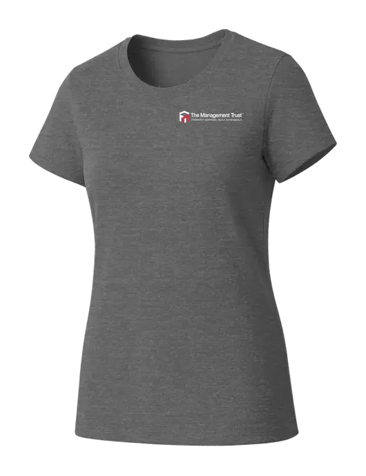 Womens Seriously Soft Grey Frost T-Shirt w/The Management Trust Logo