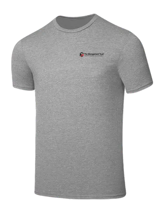 Seriously Soft Light Heather Grey T-Shirt w/The Management Trust Logo