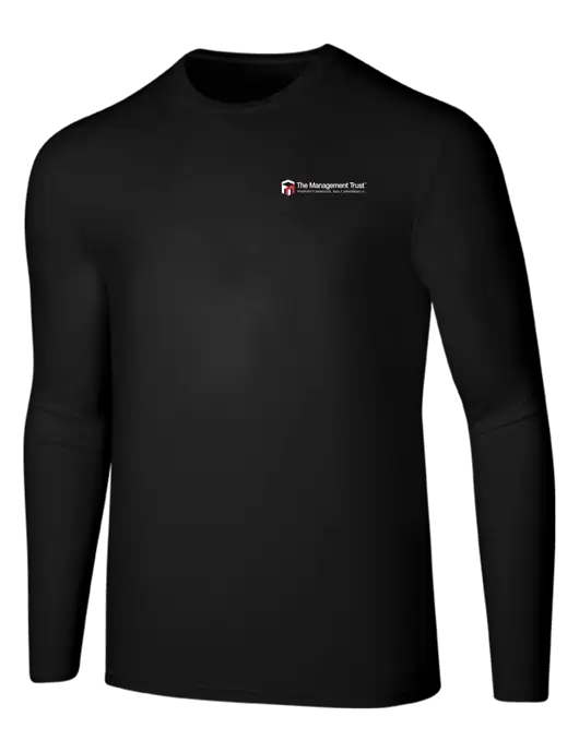 Seriously Soft Black Long Sleeve T-Shirt w/The Management Trust Logo