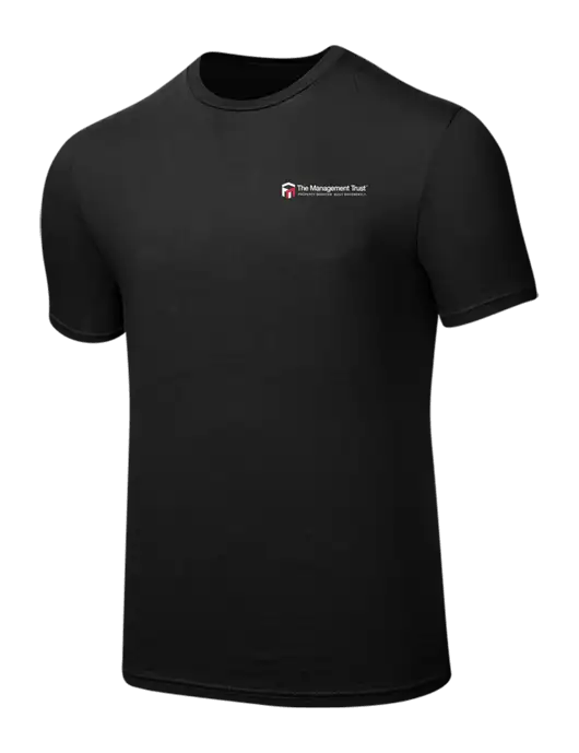 Seriously Soft Black T-Shirt w/The Management Trust Logo