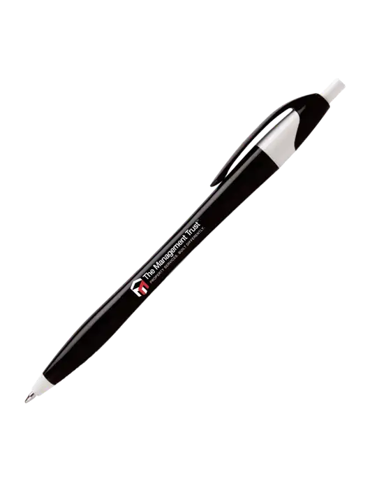 Novella Black/White Executive Pen - Blue Ink w/The Management Trust Logo