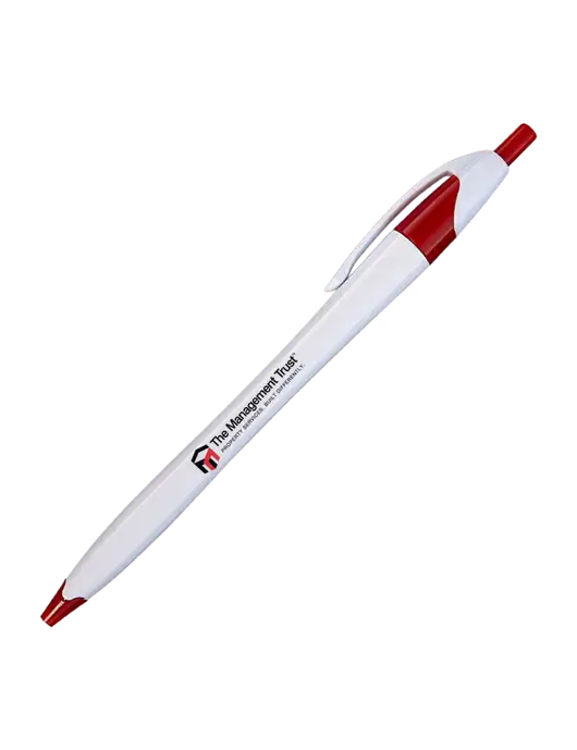 Novella White/Red Classic Pen - Blue Ink w/The Management Trust Logo