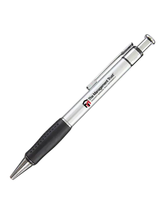 Malta Silver Pen - Black Ink w/The Management Trust Logo