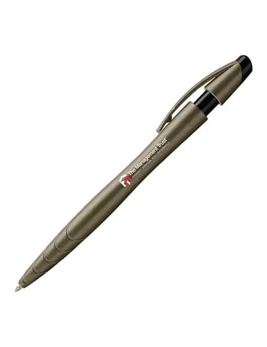 Awali Grey Metallic Pen - Black Ink w/The Management Trust Logo