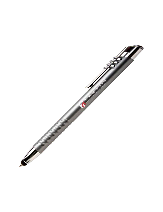 Schirhart Grey Stylus Pen - Blue Ink w/The Management Trust Logo