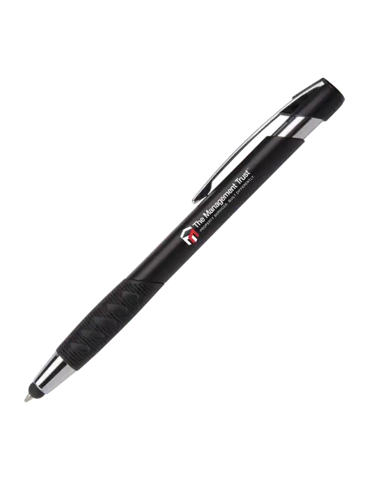 Alize Black Stylus Black Ink Pen w/The Management Trust Logo