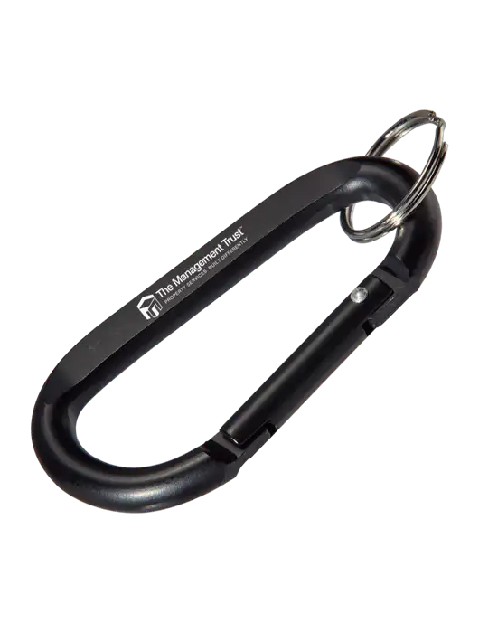 Black Carabiner & Key Ring w/The Management Trust Logo