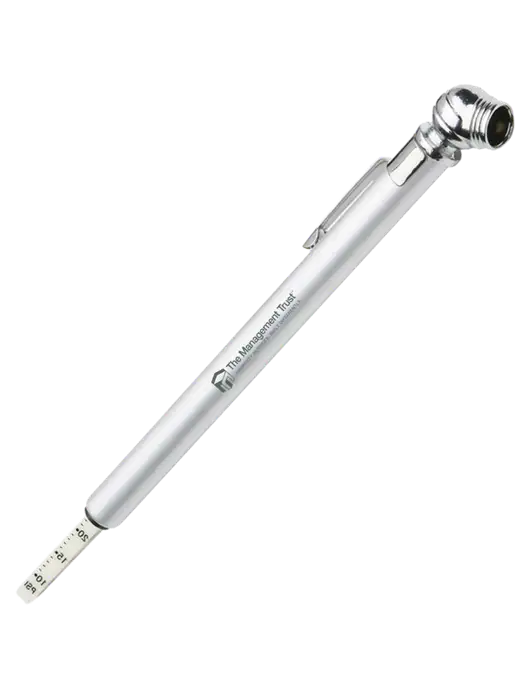 Quick View Silver Tire Gauge w/The Management Trust Logo