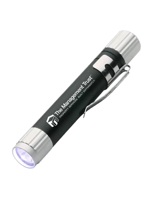 Black Aluminum LED Penlight w/The Management Trust Logo