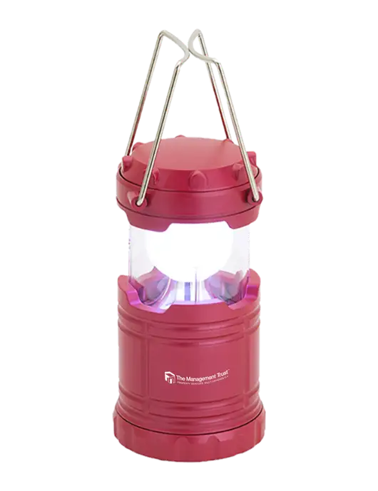 Red Mini Retro Lantern w/The Management Trust Logo