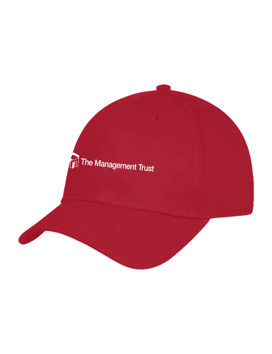 Red Structured Cap Hook & Loop w/The Management Trust Logo