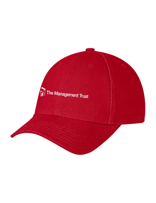 Red Structured Soft Snap Closure Hook & Loop Cap w/The Management Trust Logo