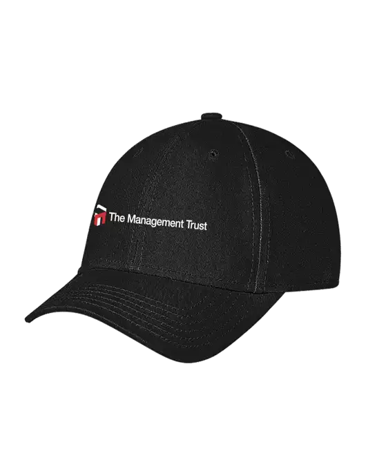 Black Structured Soft Snap Closure Hook & Loop Cap w/The Management Trust Logo