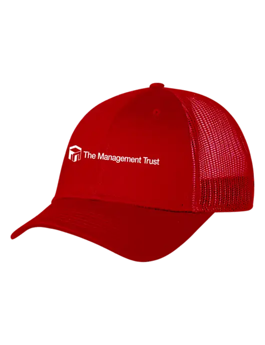 Red Mesh Trucker Cap Snap Back w/The Management Trust Logo